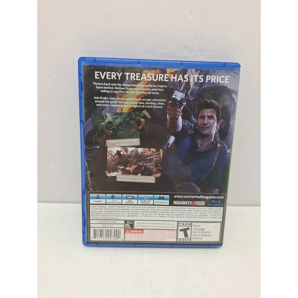 Uncharted 4 A Thiefs End Sony PlayStation 4 PS4 Game  Action Adventure